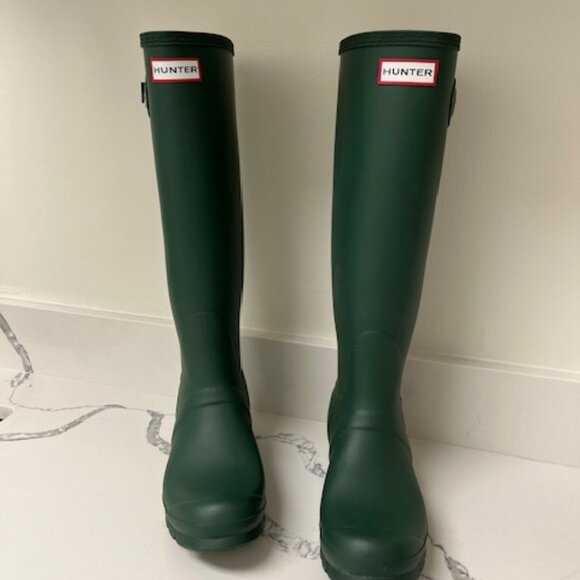 Womens Hunter Rain Boots Original Tall Hunter Green - Picture 2 of 8